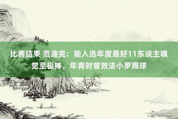 比赛结果 范迪克：能入选年度最好11东谈主嗅觉至极棒，年青时曾效法小罗踢球