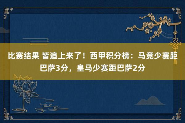 比赛结果 皆追上来了！西甲积分榜：马竞少赛距巴萨3分，皇马少赛距巴萨2分